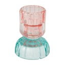 Suport lumânare din sticlă Green Gate, roz-verde