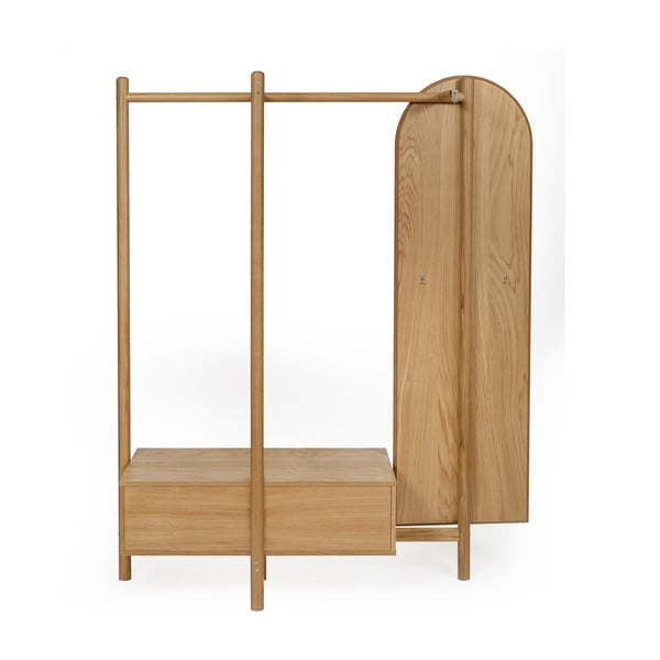 Cuier din lemn de stejar, cu oglindă Woodman Tripod-image-3