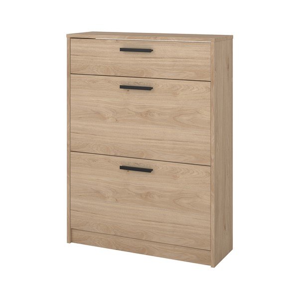Pantofar în culoare naturală cu deschidere înclinată cu aspect de lemn de stejar 70x94x24 cm Escape – Tvilum-image-3