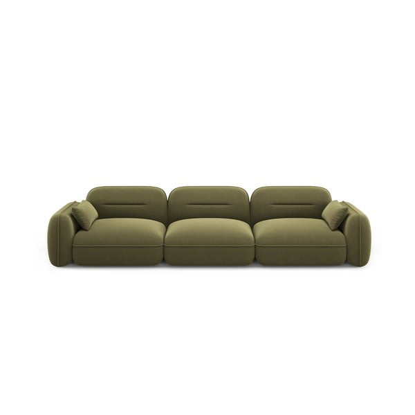 Canapea verde cu tapițerie din catifea 320 cm Audrey – Interieurs 86