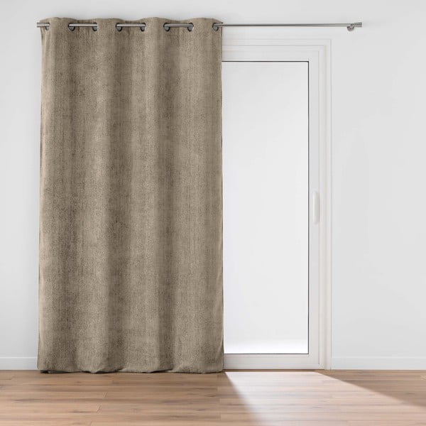 Draperie maro deschis din janilie 140x260 cm Leo – douceur d'intérieur