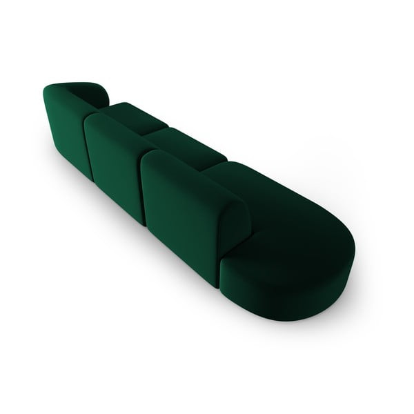 Canapea verde cu tapițerie din catifea cu colț pe partea dreaptă 311 cm Paolo – Milo Casa-image-3