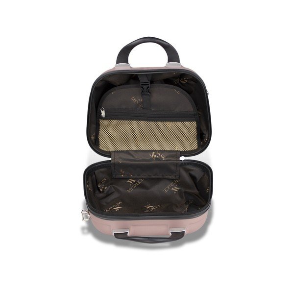 Set valiză cu roți, port USB și geantă cosmetică/voiaj My Valice RESSNO MIU & M, roz-image-3