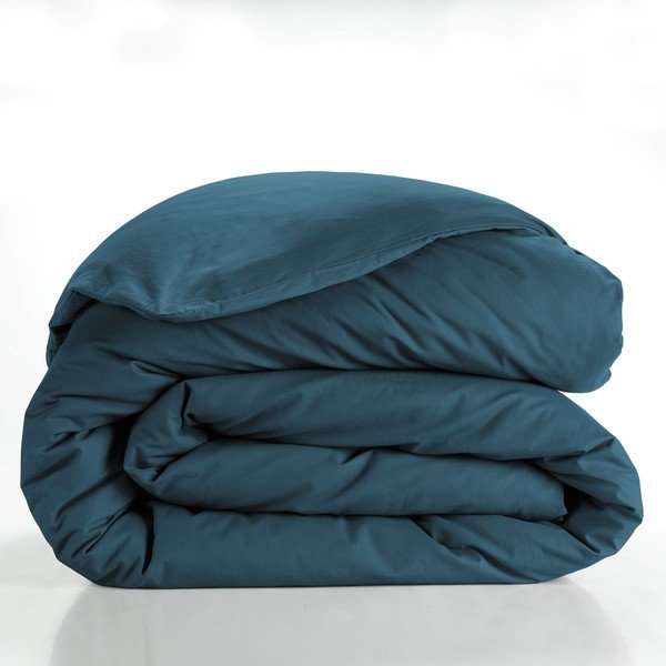 Husă de pilotă petrol din bumbac pentru pat dublu/extinsă 240x220 cm Lina – douceur d'intérieur