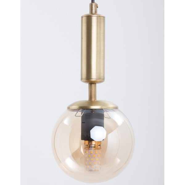 Lustră galben-auriu cu abajur din sticlă ø 15 cm Hector – Squid Lighting-image-1