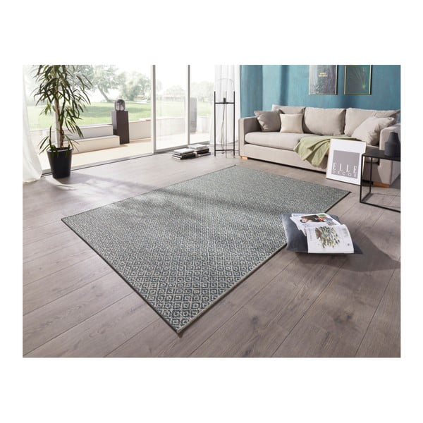 Covor potrivit pentru exterior Elle Decoration Bloom Croix, 140 x 200 cm, albastru-image-1