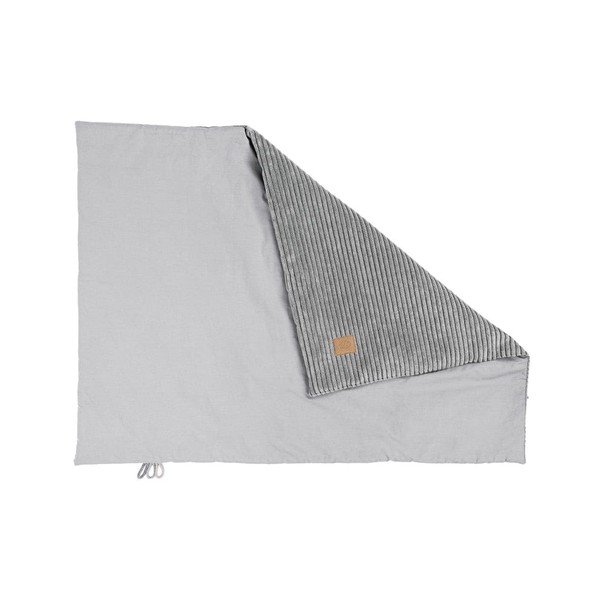 Pătură pentru copii gri din catifea reiată 100x77 cm – Meowbaby-image-1