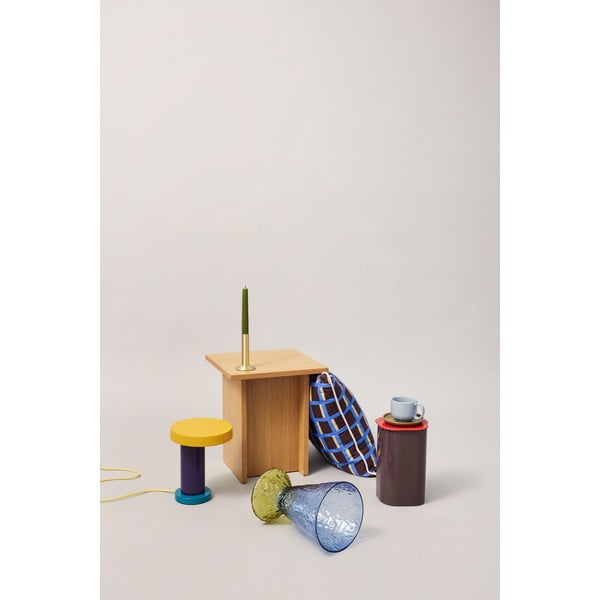 Măsuță auxiliară cu aspect de lemn de stejar 35x35 cm Straight – Hübsch-image-3