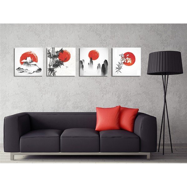 Tablouri 4 buc. 30x30 cm Zen – Wallity-image-1