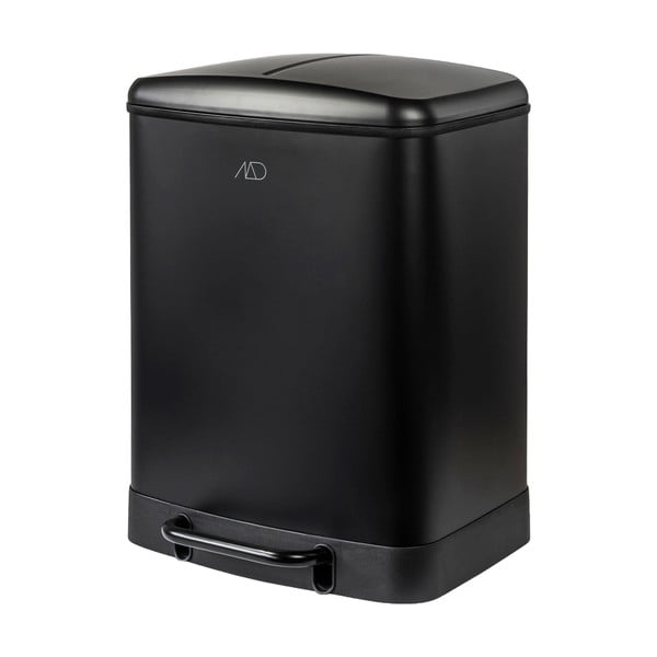 Coș de gunoi negru de reciclat/cu pedală din metal 24 l Wonda – Mette Ditmer Denmark