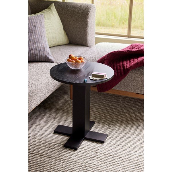 Măsuță auxiliară rotundă cu aspect de lemn de stejar ø 45 cm Koohi – Hübsch-image-1