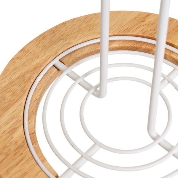 Suport vertical pentru prosoape de bucătărie din hârtie alb-în culoare naturală din metal ø 15 cm – Casa Selección-image-2