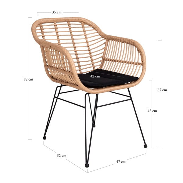 Set 2 scaune de grădină din ratan artificial House Nordic Trieste-image-4