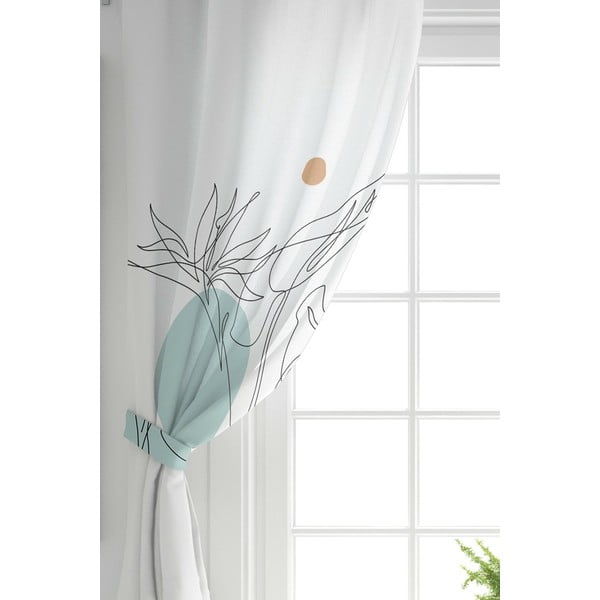 Draperie cu amestec de bumbac Minimalist Home World, 140 x 260 cm, alb-image-1