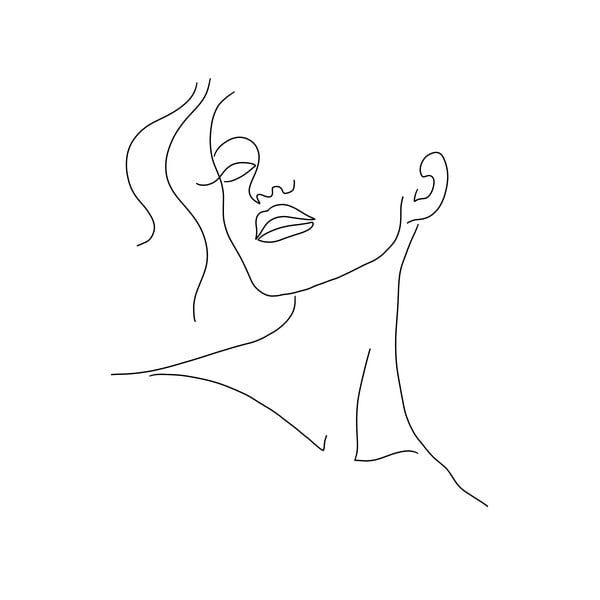 Poster 29x41 cm Minimal Woman Face Line Art – Veronika Boulová