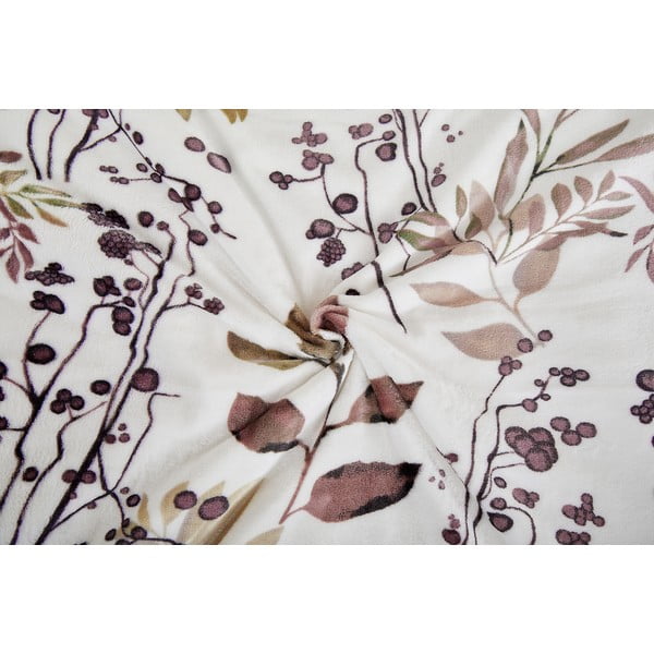 Lenjerie de pat albă/maro din micropluș/cocolino pentru pat de o persoană 140x200 cm Ramita – My House-image-1