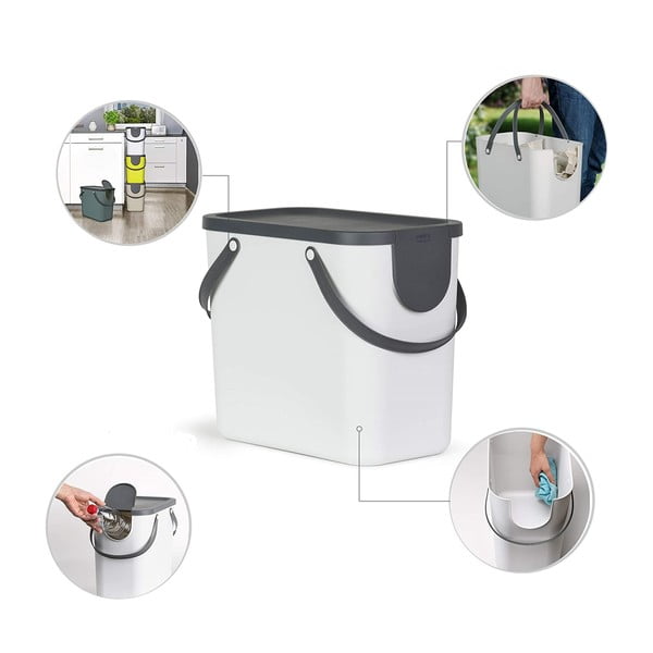 Coș de gunoi pentru deșeuri  sortate din plastic reciclat 25 L Albula - Rotho-image-2