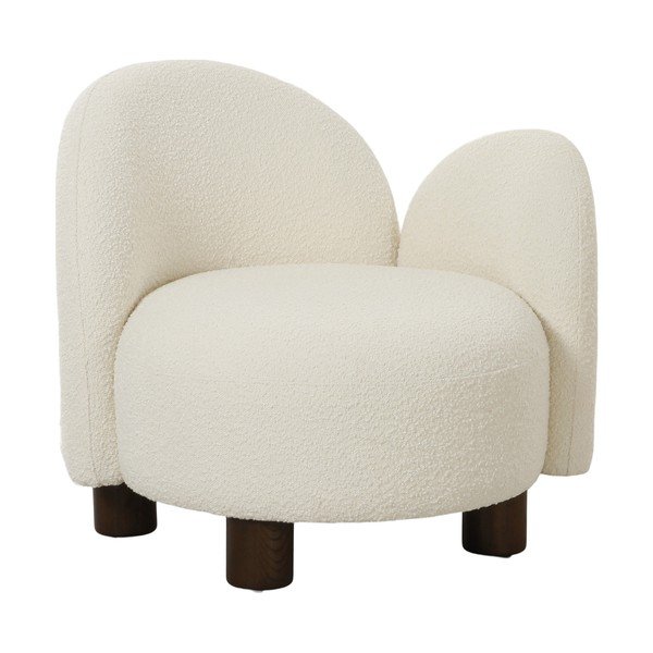 Fotoliu alb cu tapițerie din stofă bouclé Honolulu – House Nordic