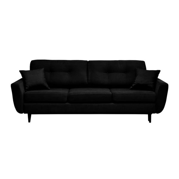 Canapea extensibilă cu 3 locuri Mazzini Sofas Jasmin, negru
