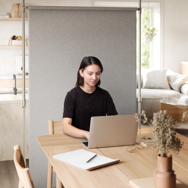 Cadru despărțitor pentru perdele argintiu din oțel Anywhere – Umbra-image-3