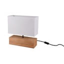 Veioză albă/în culoare naturală cu abajur textil (înălțime 30 cm) Woody – Reality