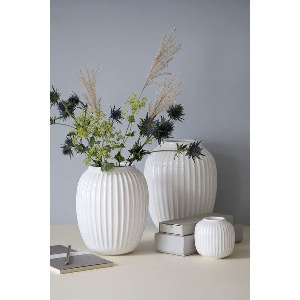 Sfeșnic din porțelan pentru lumânările de ceai Kähler Design Hammershoi, ⌀ 9 cm, alb-image-2