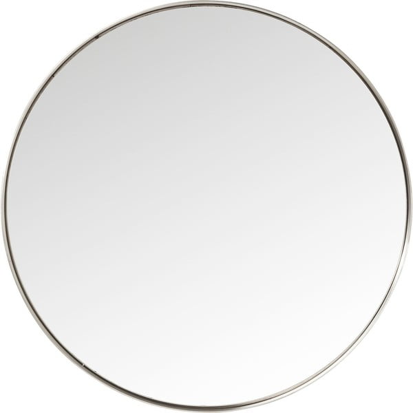 Oglindă rotundă cu ramă argintie Kare Design Round Curve, ⌀ 100 cm