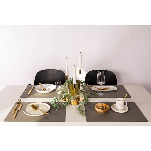 Suport farfurie din piele reciclată ZicZac Titane, 33 x 45 cm, gri - bej-image-2