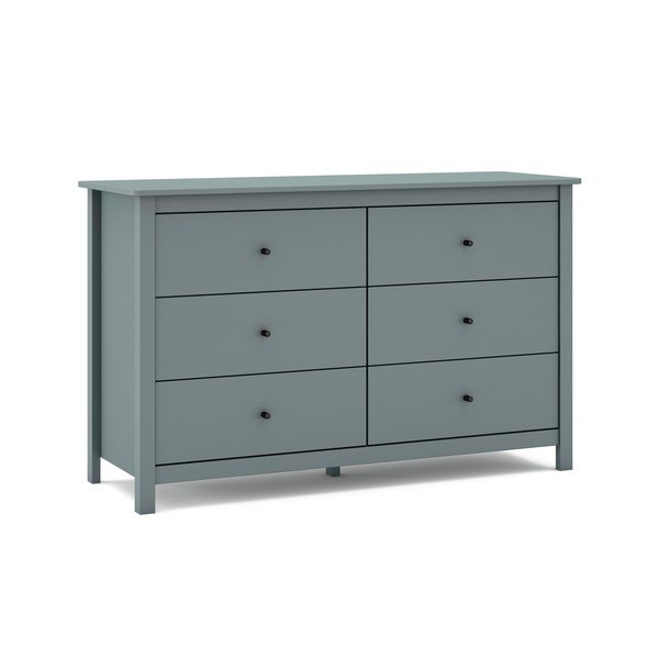 Comodă verde prăfuit din lemn de pin 130x80x45 cm Misti – Marckeric-image-1