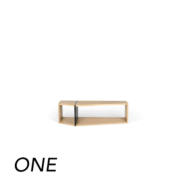 Raft TemaHome One, 120 x 35 cm, negru - maro-image-3