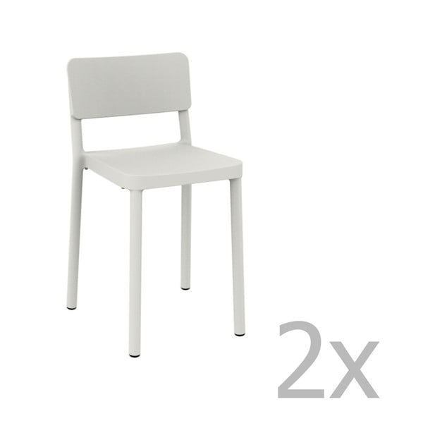 Set 2 scaune bar adecvate pentru exterior Resol Lisboa, înălțime 72,9 cm, alb