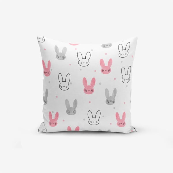 Față de pernă cu amestec din bumbac Minimalist Cushion Covers Little Rabbits, 45 x 45 cm