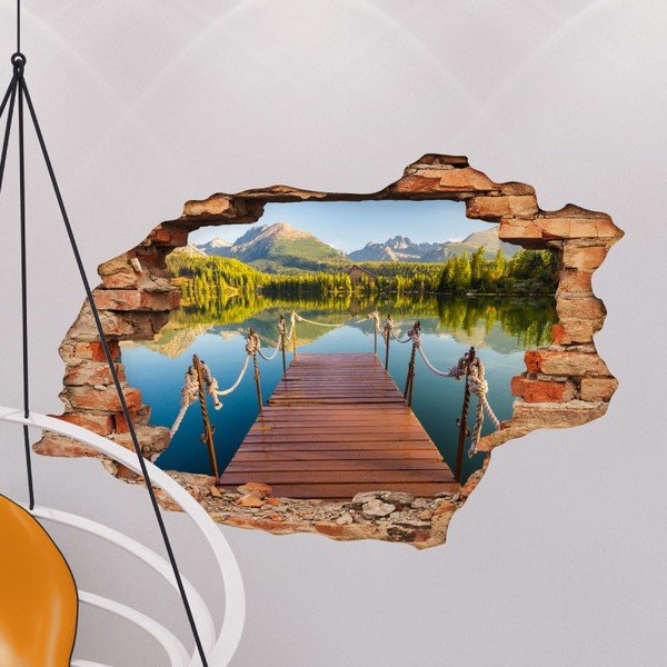 Autocolant Ambiance Panorama Mountain Lake, 60 x 90 cm-image-1