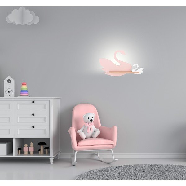 Corp de iluminat pentru copii alb/roz Swan – Candellux Lighting-image-1