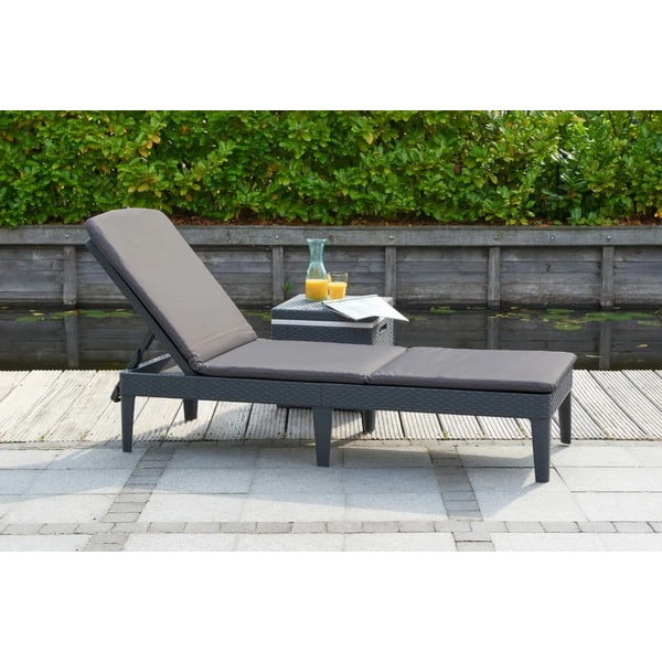 Șezlong de grădină gri închis din plastic Jaipur – Keter-image-1