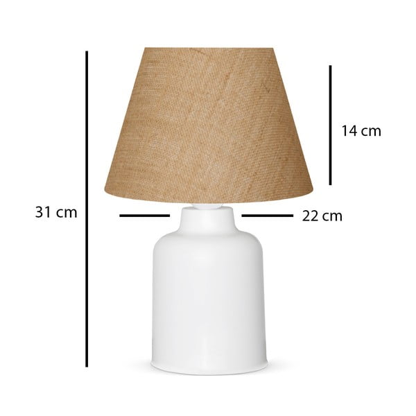 Veioză cu abajur din iută (înălțime 31 cm) Eren – Opviq lights-image-2