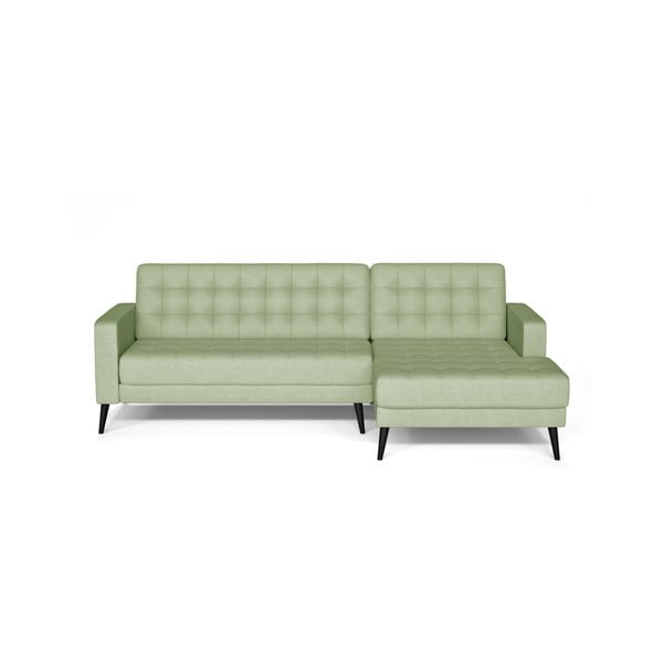 Canapea cu extensie pe partea dreaptă Prêt à Meubler Classics Boston, verde deschis