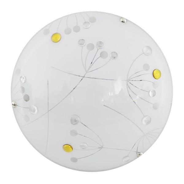 Plafonieră albă LED cu abajur din sticlă ø 30 cm Floral – Candellux Lighting
