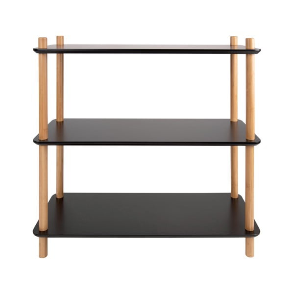 Etajeră cu picioare din bambus Leitmotiv Cabinet Simplicity, 80 x 82.5 cm, negru