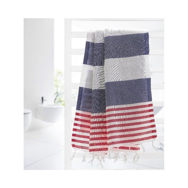 Prosop hamam Ellis Blue/Red, 100x180 cm-image-2