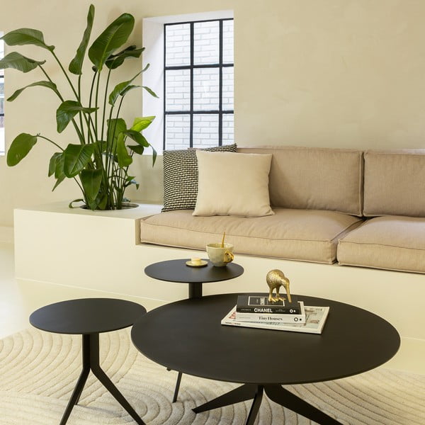 Măsuță de cafea neagră rotundă din metal ø 78 cm Daley – Spinder Design-image-2