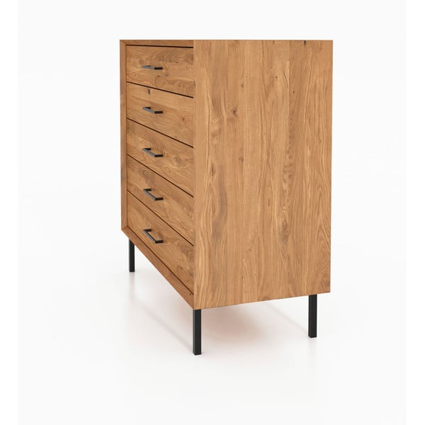 Comodă înaltă din lemn de stejar 97x95 cm Abies – The Beds-image-1