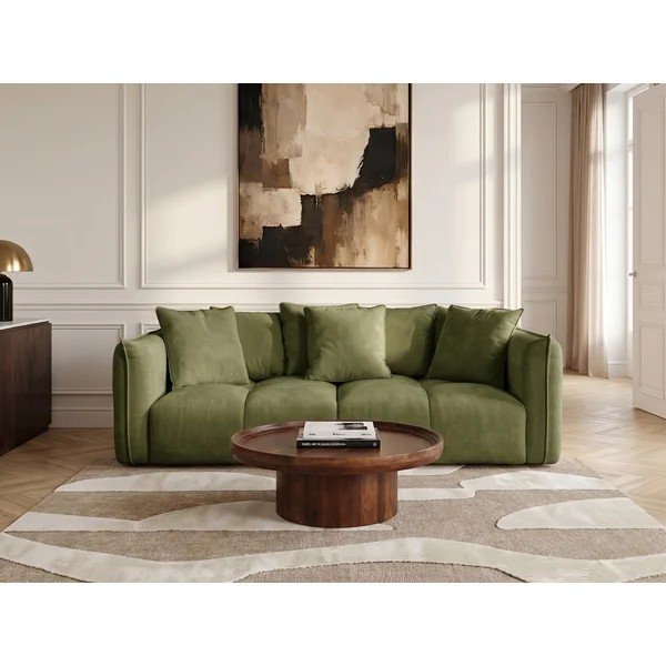 Canapea verde cu tapițerie din chenille Harlem – Bobochic Paris-image-1