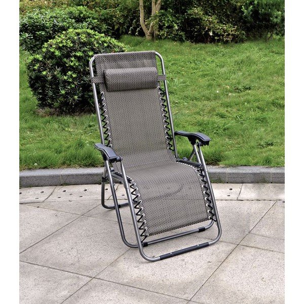 Fotoliu de grădină gri din metal Luna – Garden Pleasure-image-1