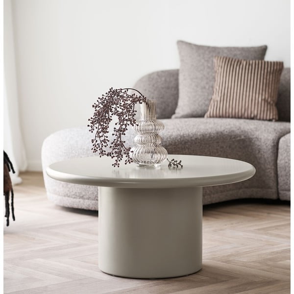 Măsuță de cafea crem rotundă ø 80 cm Nagano – House Nordic-image-1