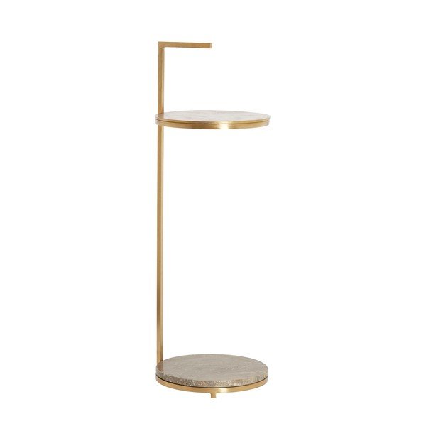 Măsuță auxiliară rotundă cu blat din marmură ø 26 cm Leda – Light & Living-image-1
