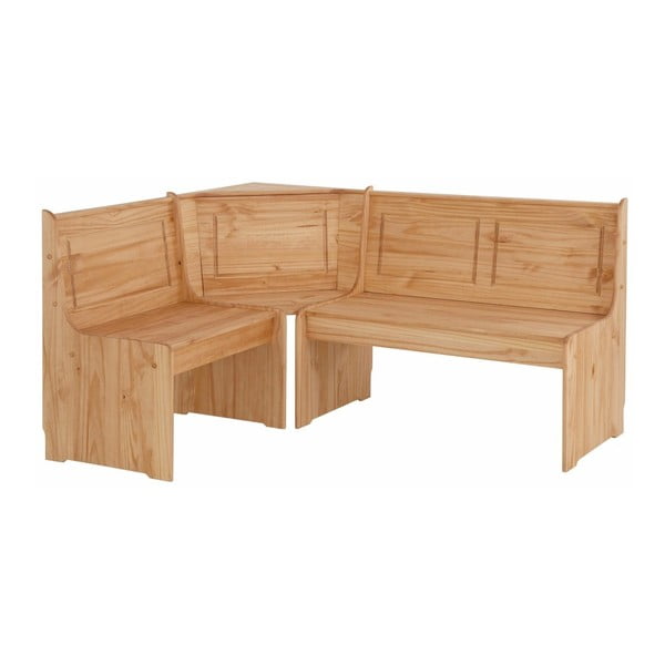 Set bancă pe colț și masă din lemn masiv de pin Støraa Samantha-image-2