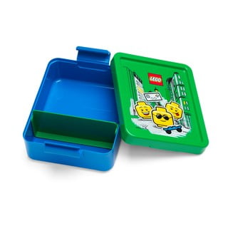 Cutie pentru gustare cu capac verde LEGO® Iconic, albastru