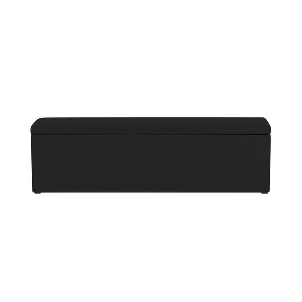 Otoman cu spaţiu depozitare Mazzini Sofas Ancona, 160 x 47 cm, negru-image-4