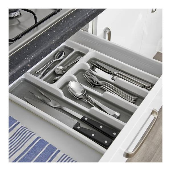 Organizator tacâmuri antiderapant Addis, verde - alb-image-2